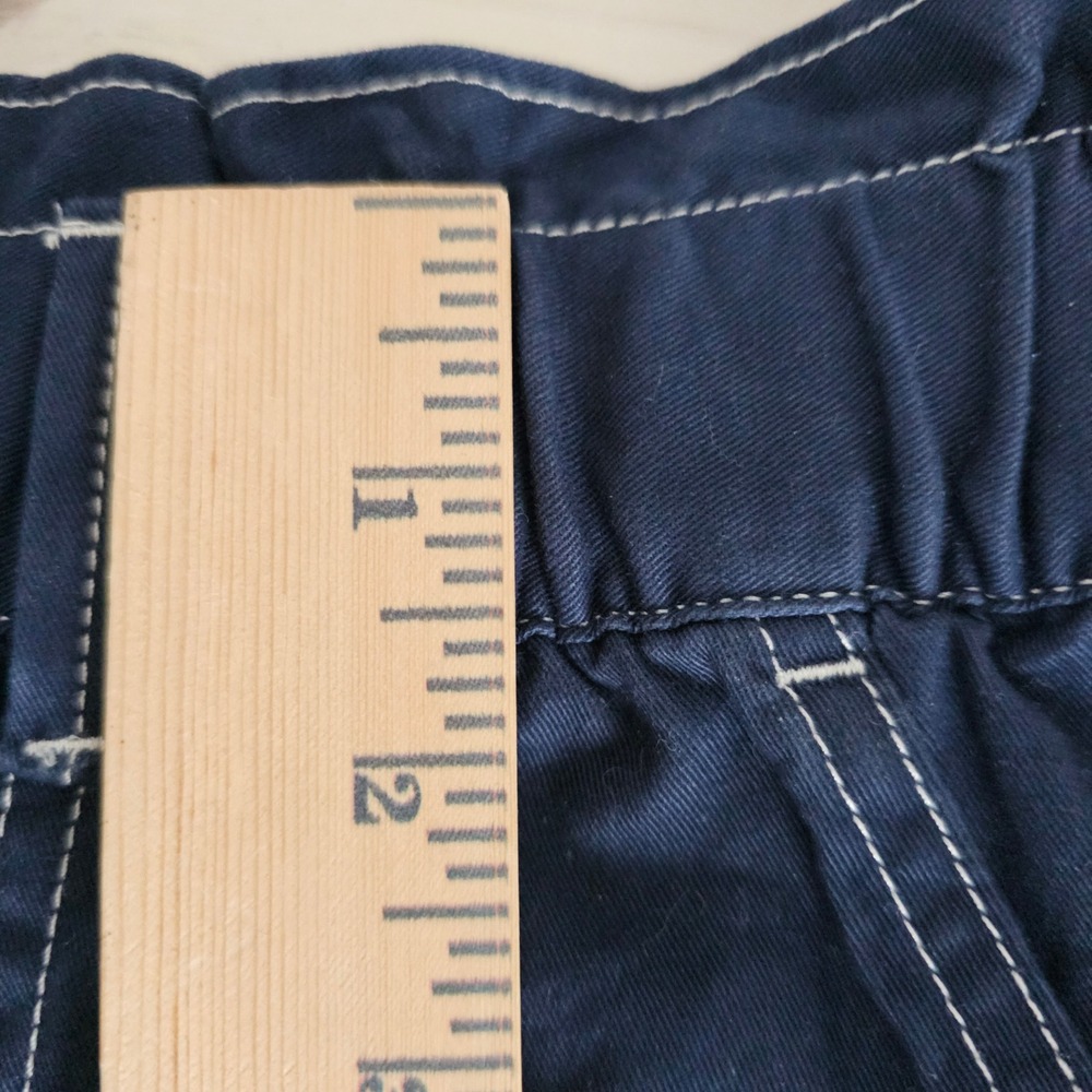 Free Assembly Navy Blue Contrast Stitch Paperbag Waist Mini Skirt Small NWT - Picture 4 of 10